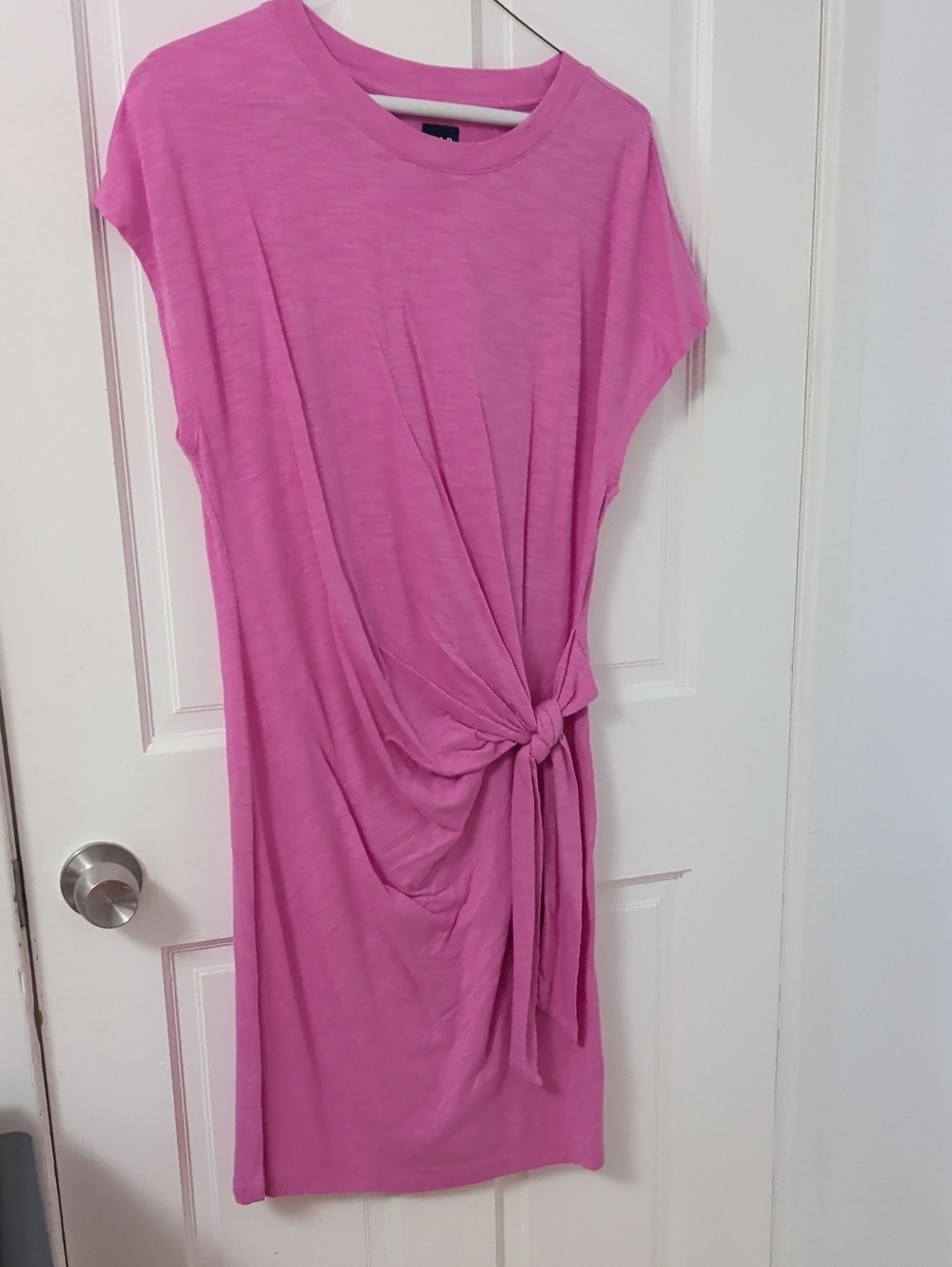 GAP Bright Pink Midi Dress with Side Knot